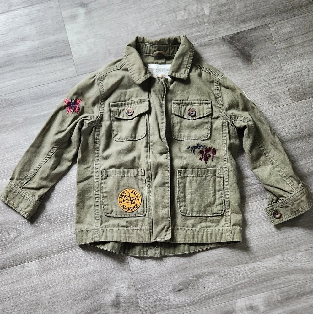 Embroidered Gymboree Youth Military Utility Jacket Size XS